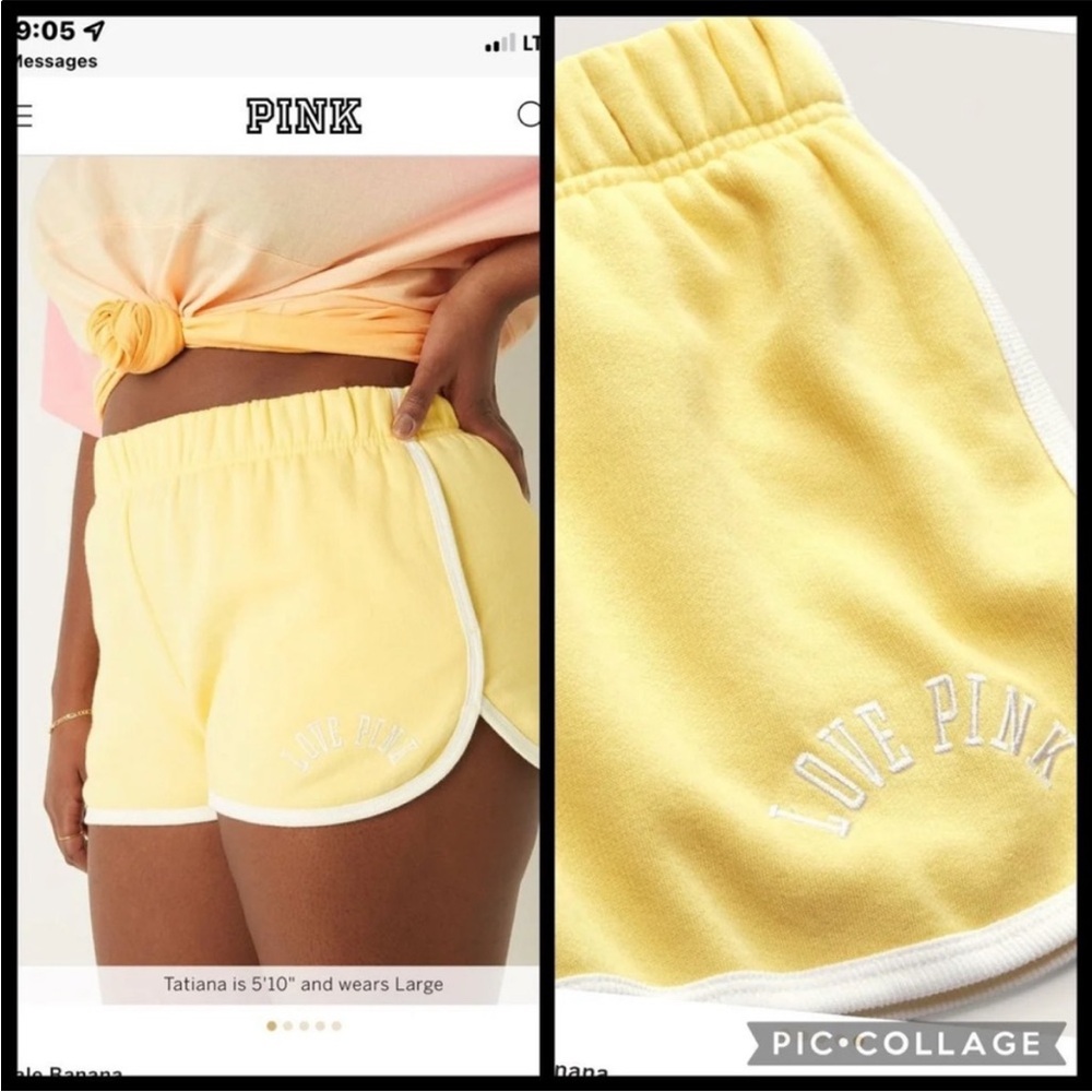 ◾️PINK Victoria's Secret Yellow Booty Athletic Women's Shorts